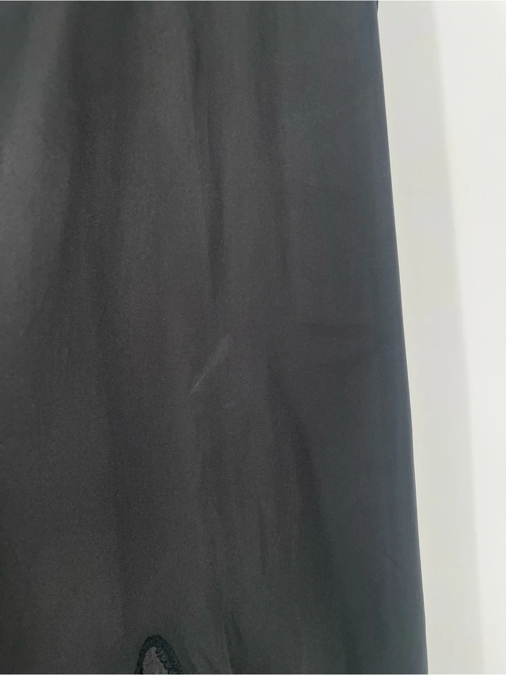 Vintage Black & Red Long Nylon Slip Nightgown Lace & Satin Ribbon Accents - Picture 12 of 13